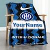 Inter Milan Personalized Name Blanket Cozy Personalized Blanket Warmthful Decor Throw For Sofa Chair Bed Livingroom Ideal for All Seasons