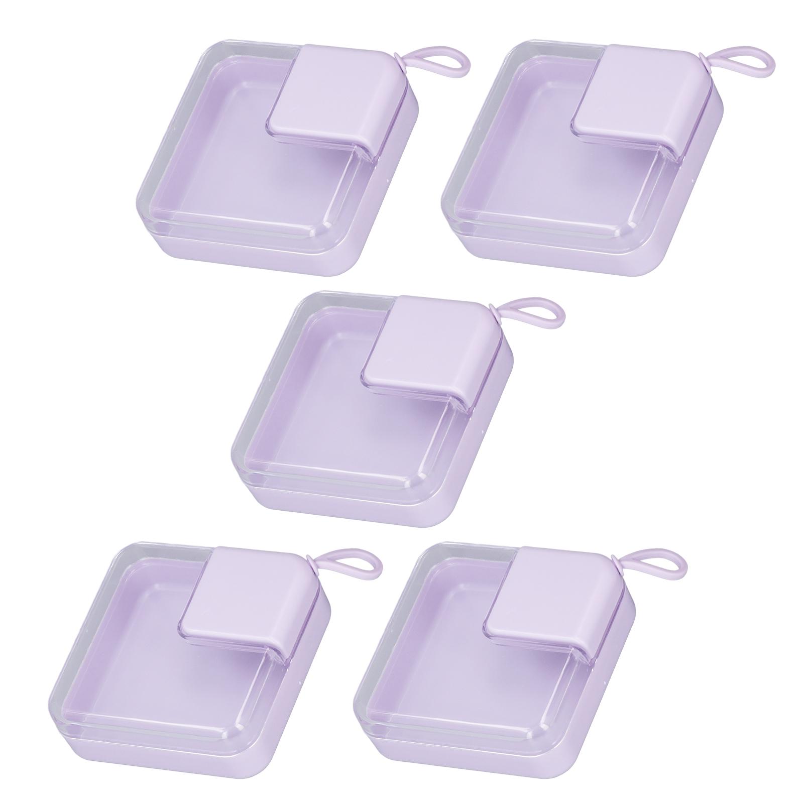 

5 шт., коробка для хранения пудры, прозрачная крышка, блендер для макияжа, дорожный чехол, фиолетовый