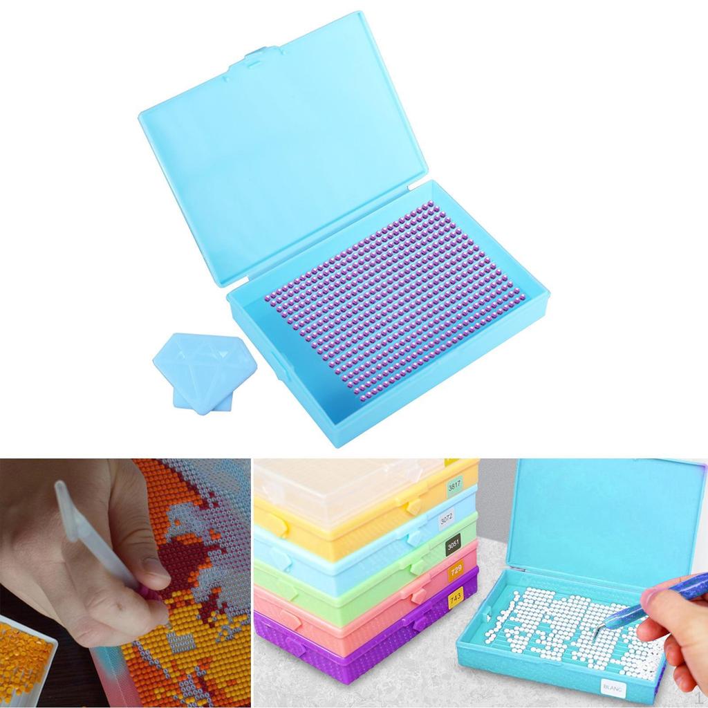 Diamond Art Tray with Lid Bead Organizer Stackable Line Up Easy To Use Sorting Sorter for