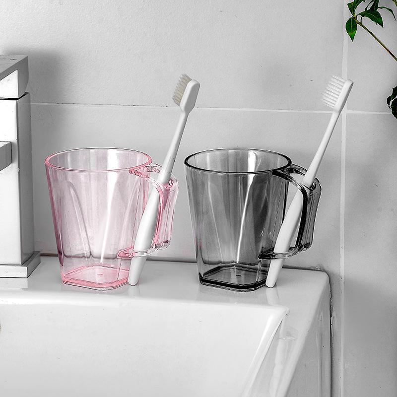 Japanese Transparent Toothbrush & Mouthwash Cup - Stylish Student & Couple Design