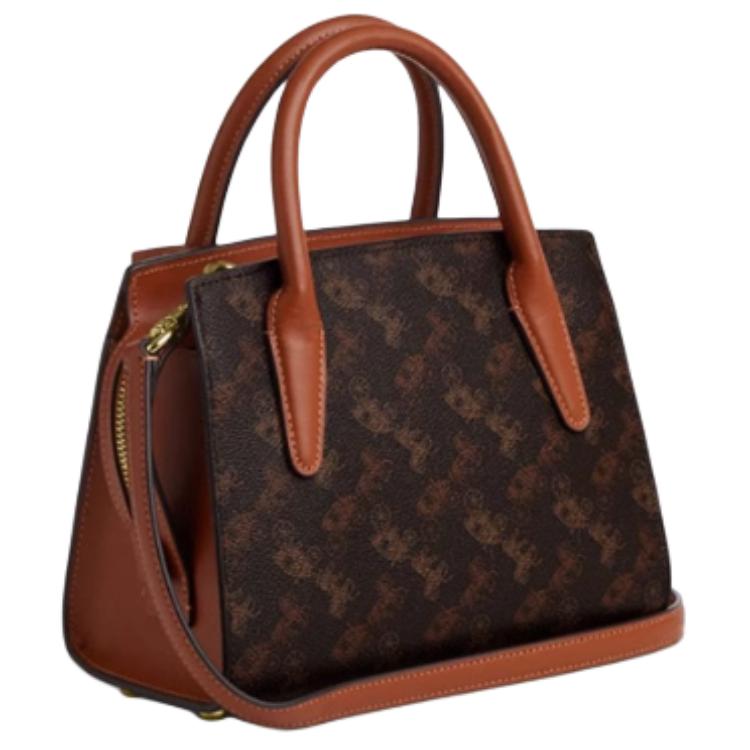 Coach Andrea Carryall 22 Pferdekutsche Muster Druck Synthetikleder Umhängetasche Kleine Damen-Tragetaschen Truffle CZ336-IMS2K