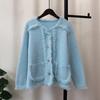 Imitation Nerz Samt Strickjacke Herbst und Winter Neu Grobe Kante Fransen Temperament Locker Pullover Jacke Damen