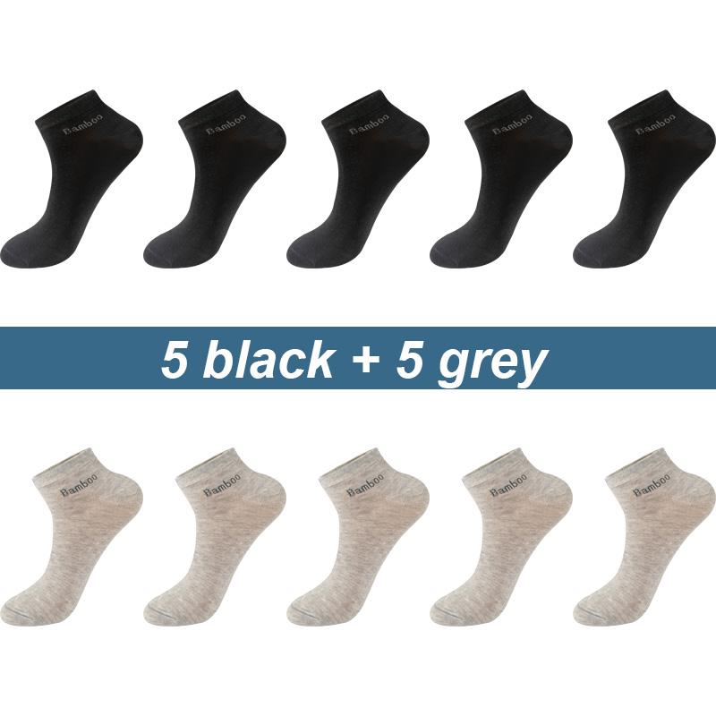 10 Paare/los Männer Bambus Faser Socken Kurze Casual Atmungsaktive Anti-Bakterielle Mann Ankle Socken Hohe Qualität Neue Schwarz Busines