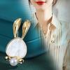 Bunny Brooch Imitation Fritillary Niche Design Sense Anti-light Pin Buckle Suit Rabbit Ear Corsage Collar Pin Buckle