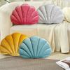 3D Velvet Shell Pillow Soft Insert Seashell Ocean Beach Theme Throw Pillow Cozy Cushion for Home Sofa Office Couch