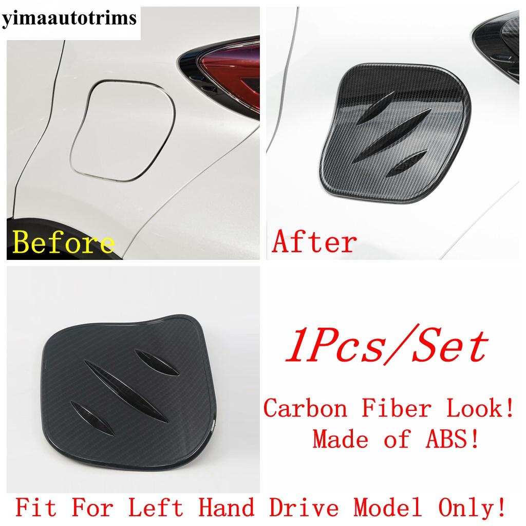 

Car Petro Diesel Fuel Tank Oil Filler Cap Cover Trim Fit For Toyota C-HR CHR 2016 - ABS Chrome / Carbon Fiber Accessories Carbon Fiber Look