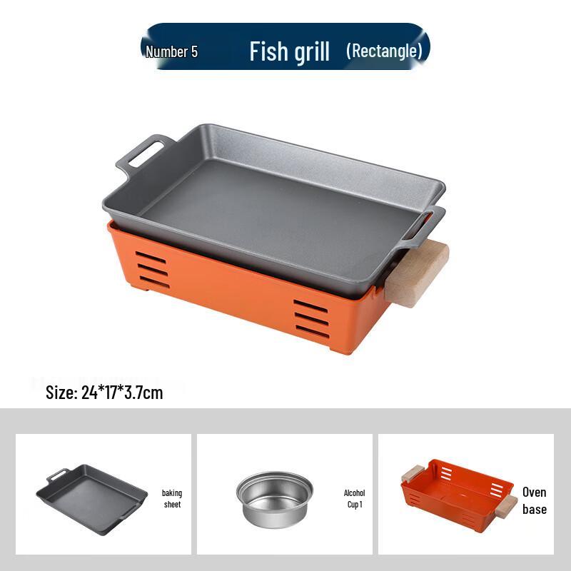 ZISIZ Commercial Aluminum Non-stick Grill Fish Pot