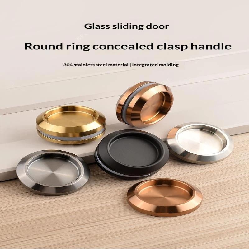 Multifunctional Stainless Steel Invisible Door Handle Concealed Sliding Cupboard Handles Embedded Furniture Handles Glass Doors