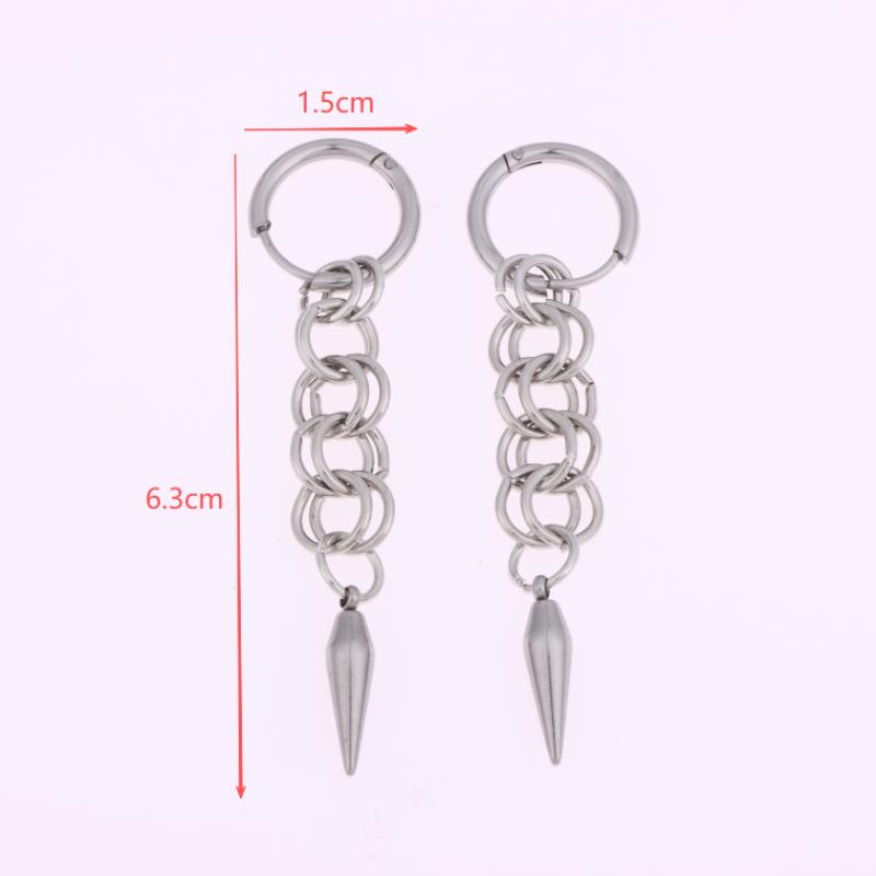 Gothic Punk Edelstahl Spike Creolen Anhänger Für Unisex Y2K Kette Quaste Hängeohrringe