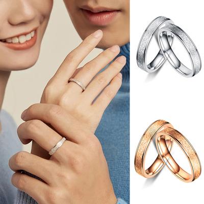 Anelli per coppie in acciaio inossidabile satinato color oro rosa argento per donna Uomo Anello in acciaio al titanio anelli per amanti Gioielli da sposa