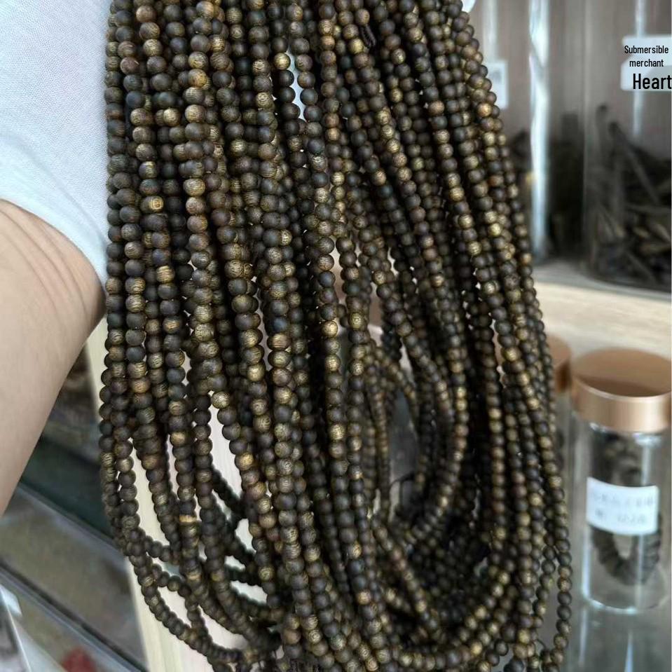 Kynam 05mm Nightingale Green Agarwood Bracelet, Multi-Strand with Round Bead Rosary, Guaranteed Authentic Original Color