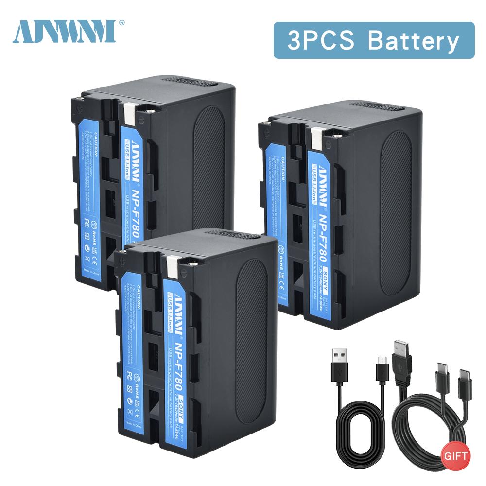 AJNWNM 10400mAh für Sony NP-F770 NP-F780 F750 F730 Akku LCD-Display Ladegerät F970 F550 F570 F750 F770 MC1500C