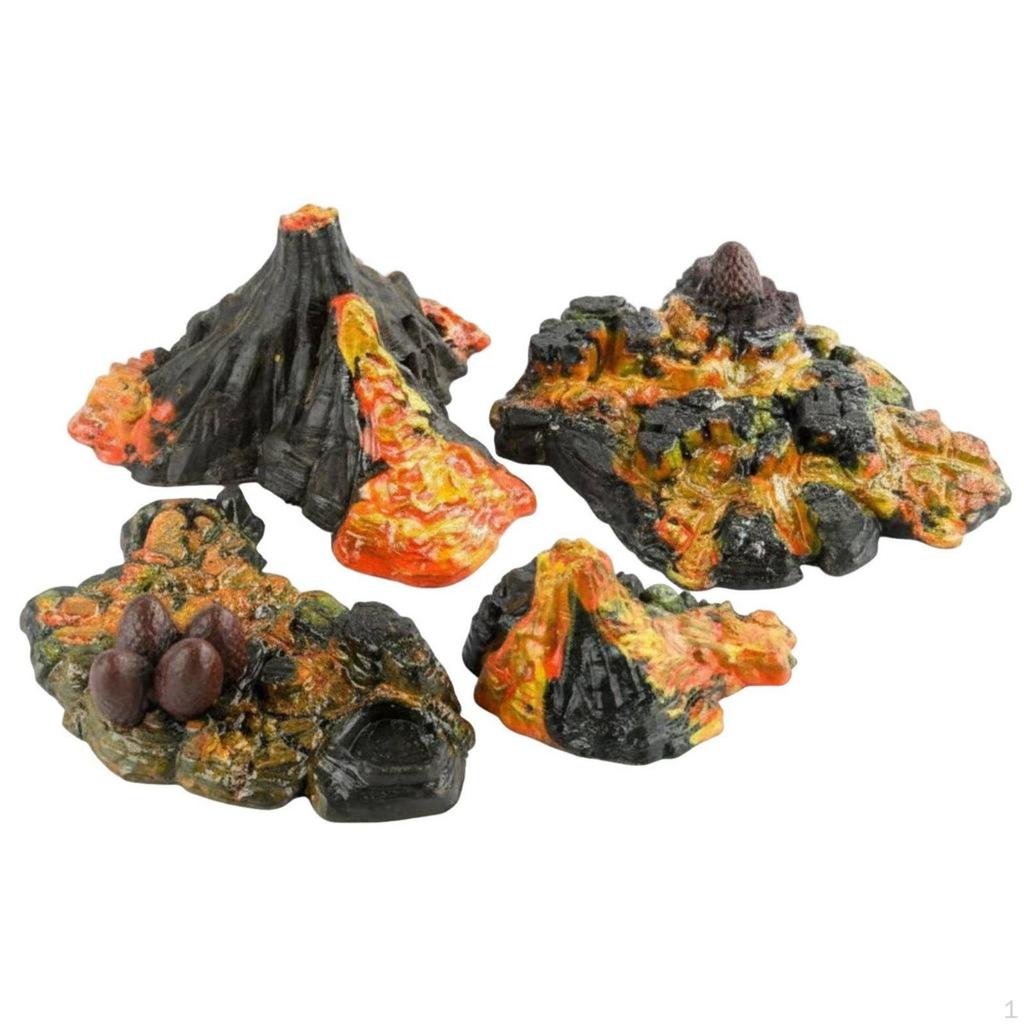 Mountain Model Set Realistic Design Exploding Figurine Soft Molten Rock Stream for