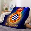 Couverture en Flanelle du Stade Espanyol, Polyester Doux, Design Moderne, Toutes Saisons pour le Camping, les Voyages, Cadeaux pour les fêtes ou les anniversaires