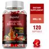 Olio di krill antartico 2000 mg, contenente acidi grassi Omega-3 EPA, DHA, astaxantina e fosfolipidi, 120 capsule, adatto sia per uomini che per donne.