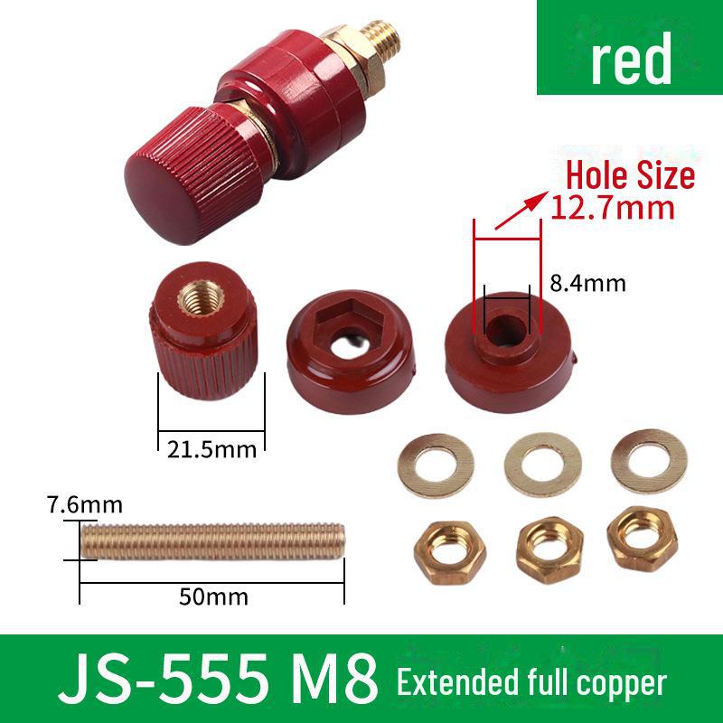 Kupferklemmenblock für Schweißmaschinen-Wechselrichter, Leistungsanschluss M6/M8/M10, Modell JS-333/555