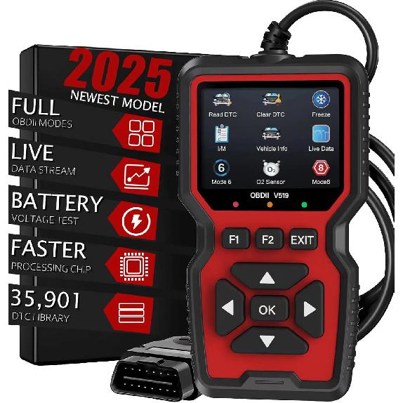 OBD2 Scanner Diagnostic Tool, Check Engine Code Reader OBD2 Scanner With Reset, Mode 6, Mode 8 & I/M Readiness, Auto Check Engine Light Car