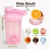 1/2 Stück 500ml Mixer Shaker Flasche mit Shakerkugel Plastik Protein Pulver Shakes Auslaufsichere Becher für Workout Fitness Gym Sport