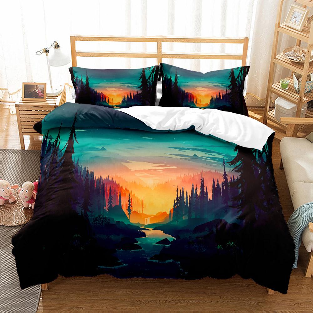 Comfortable Stylish Pattern Bedding Set With Duvet Cover And Pillowcases King Queen Twin Sizes For All Ages