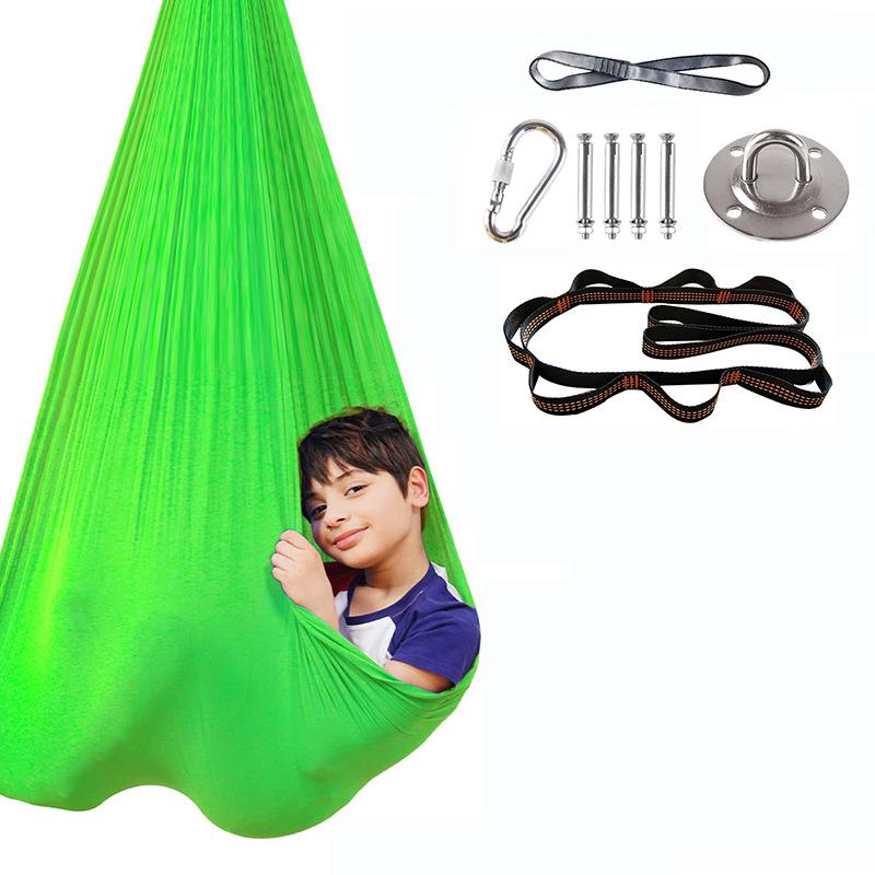 High Elasticity Children's Hammock Children's Sensory Therapy Swing, Indoor and Outdoor Swing Hanging Chair Aerial Yoga Hammock