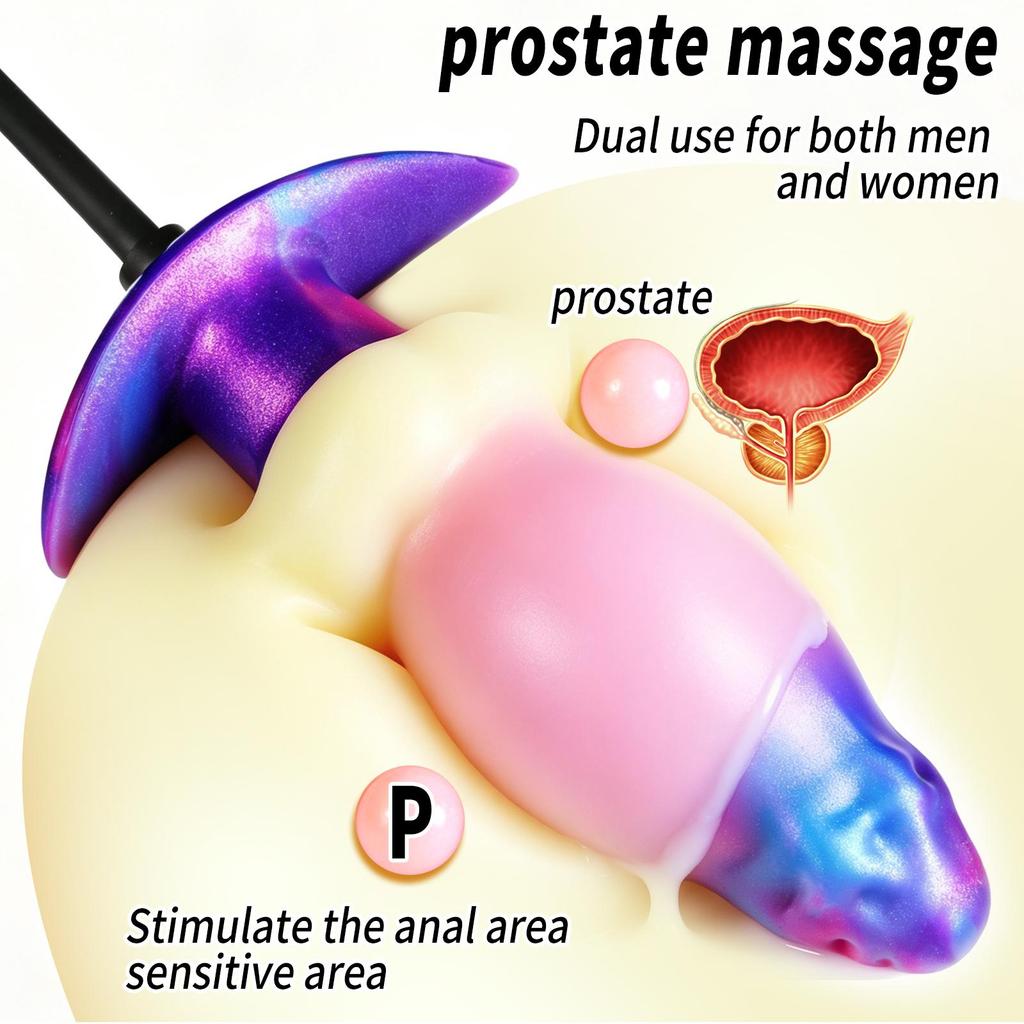 New Colorful Liquid Silicone Anal Plug – Realistic Phallic Design, Suitable for Anal Play and Masturbation (BDSM/Adult Toy #S)