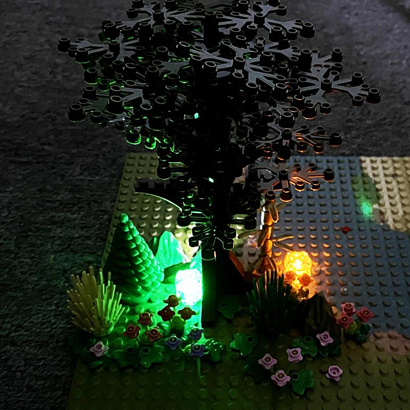 Non-Toxic 5Pcs 2X2 Dots Light Brick Luminescent Lamp Accessories Round Led Light Up Colorful Education Light-Emitting Building Blocks