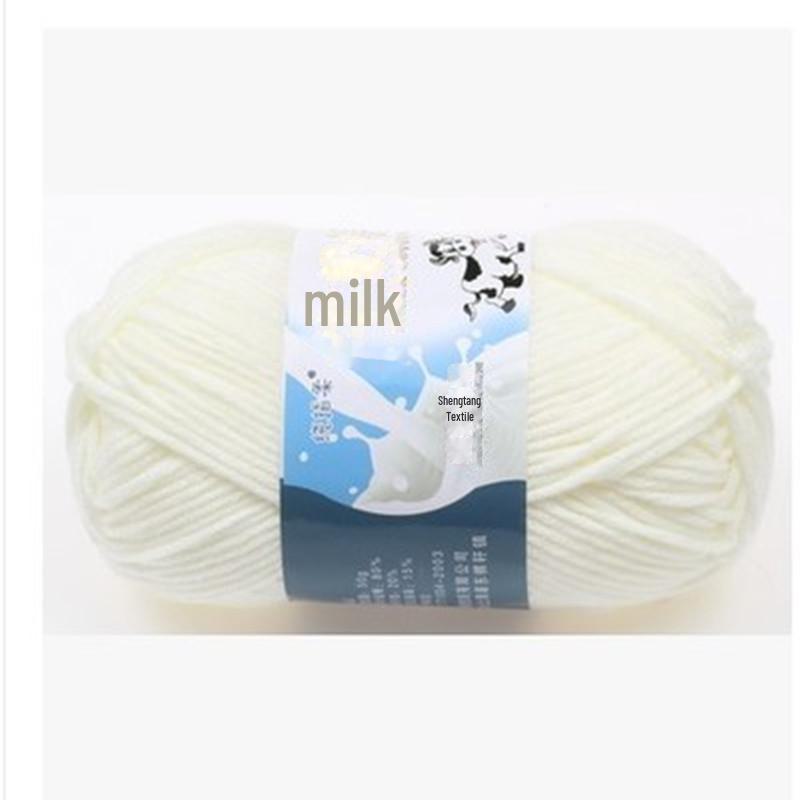 Milk Cotton Yarn Set for DIY Projects: Scarf, Crochet Slippers, Hand-Woven Bags