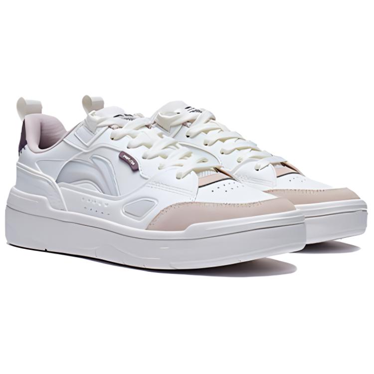 New LiNing Common 80s Anti Slip Wear Resistant Low Top Skateboard Shoes Women's Ecru AGCT228-2