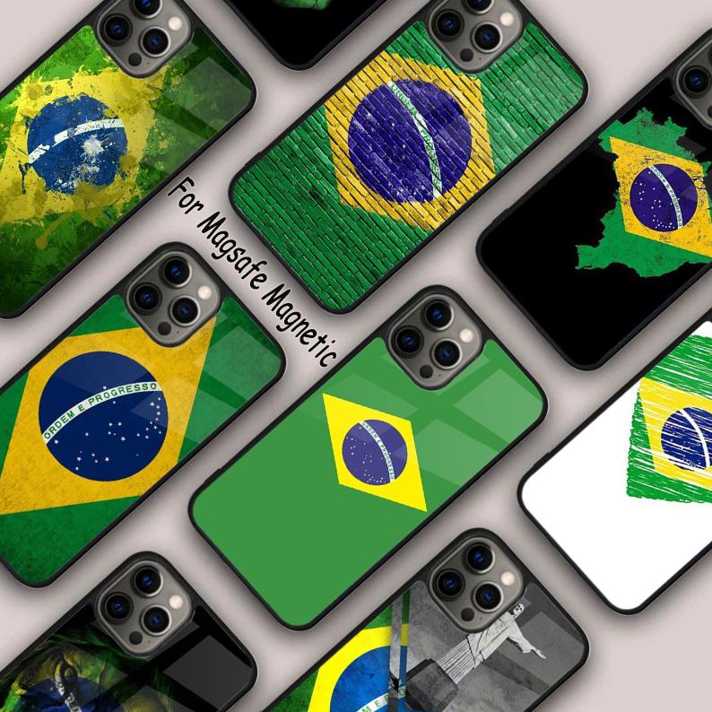 Brasil Brazil Flag Vintage Retro Country Brazilian Pride Magnetic Phone Case For iPhone 17 Air 16 14 13 12 Pro Max 15 Plus Cover