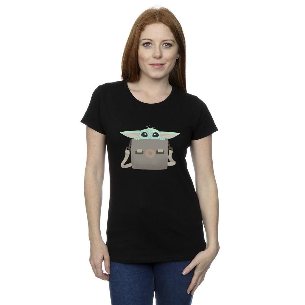 STAR WARS Womens/Ladies The Mandalorian Grogu Luggage Cotton T-Shirt