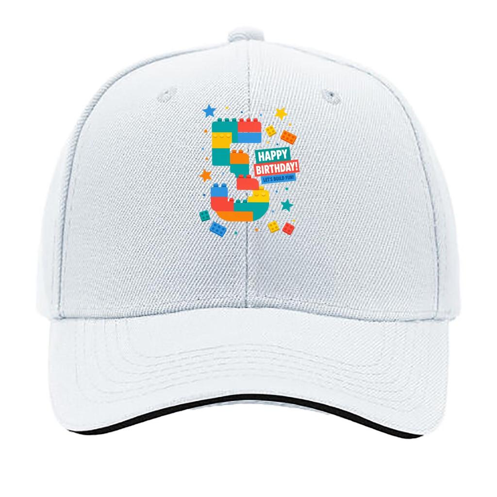 Colorful Toy Brick Birthday Five Sandwich Baseball Cap Sun Cap Outdoor Workouts Hat