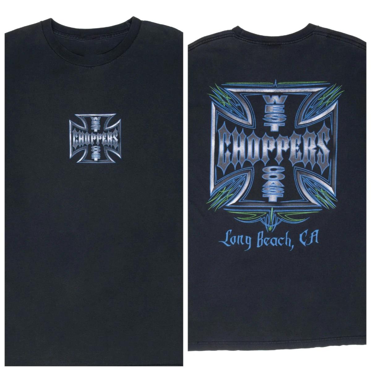 

Летняя Новая West Coast Choppers Американская Уличная Принтованная Футболка с Коротким Рукавом Мужская и Женская Свободного Винтажного Стиля Старая Унисекс Футболка 4XL