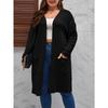 Spring and autumn thin large size ladies casual long sweater cardigan, loose and comfortable ladies unbuttoned knitted jacketHF23047