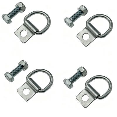 Rust Resistant Steel D Ring Tow Hook Anchor Bolt Set For Camper Trailer Truck Bed Cargo Management System 10mm