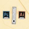 Cartoon Brooch Photoshop Toolbar Ps Ai Enamel Pins Classic Simple Custom Badge Backpack Denim Lapel Pin Jewelry Gift for Friends