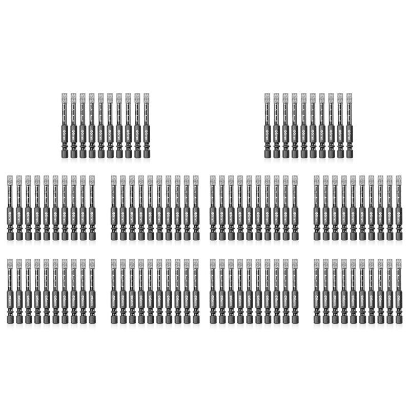 

ABJI-100Pcs Diamond Drill Bits,6Mm Dry Diamond Core Drill Bit Set For ,Granite,Tile,Glass,Marble,Brick,Stone