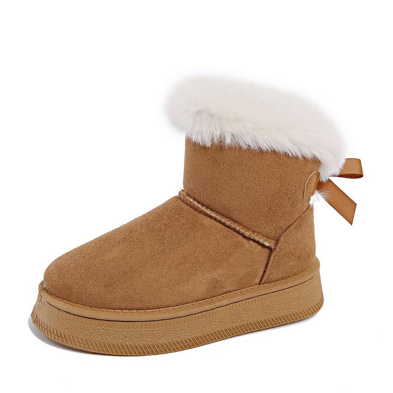 Large Size Snow Boots Women's New Winter Casual Furry Warm Thick-soled Cotton Boots