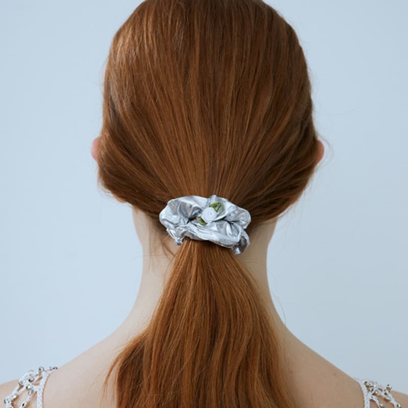 Mellotory Rose Metal Scrunchie (silver)