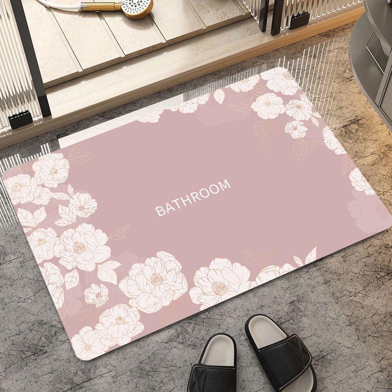 

Modern Small Fresh Flower Diatom Mud Floor Mat, Bathroom Non-Slip And Wear-Resistant Floor Mat, Toilet Water-Absorbing And Dirt-Resistant Floor Mat 50*80cm