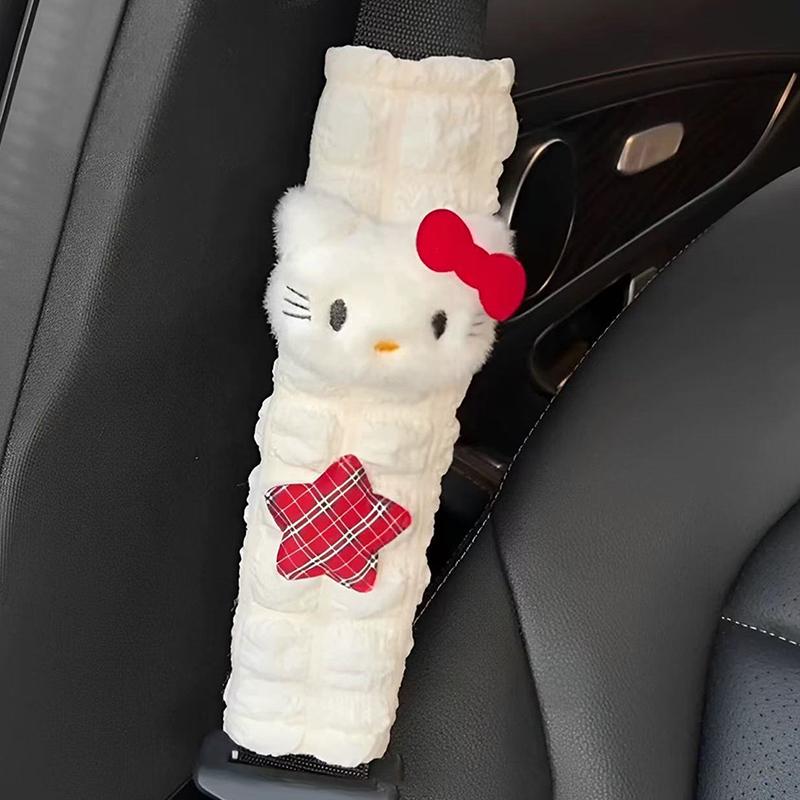 Sanrios Hello Kitty Car Seat Belt Shoulder Safety Belt Cover Seat Belt Four Seasons Extended Car Seat Belt Cover Protector