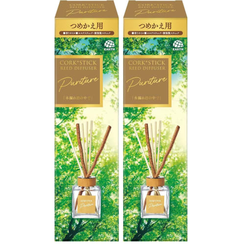 Sukki-ri! Cork + Stick Purifier "In the Sunlight" Reed Diffuser, Woody Citrus Scent, Refill, 100ml (x 2)
