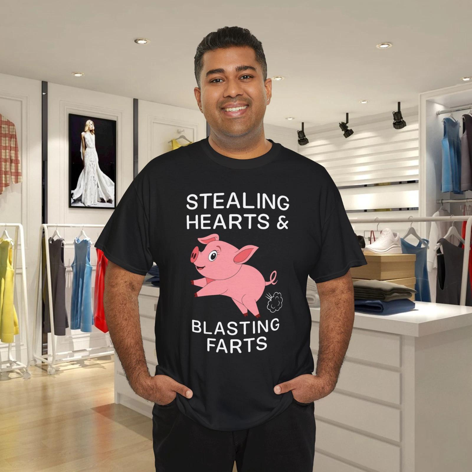 Смешная хрюкающая свинья, говорящая «Крадущая сердца и выпускающая газы» Футболка M
