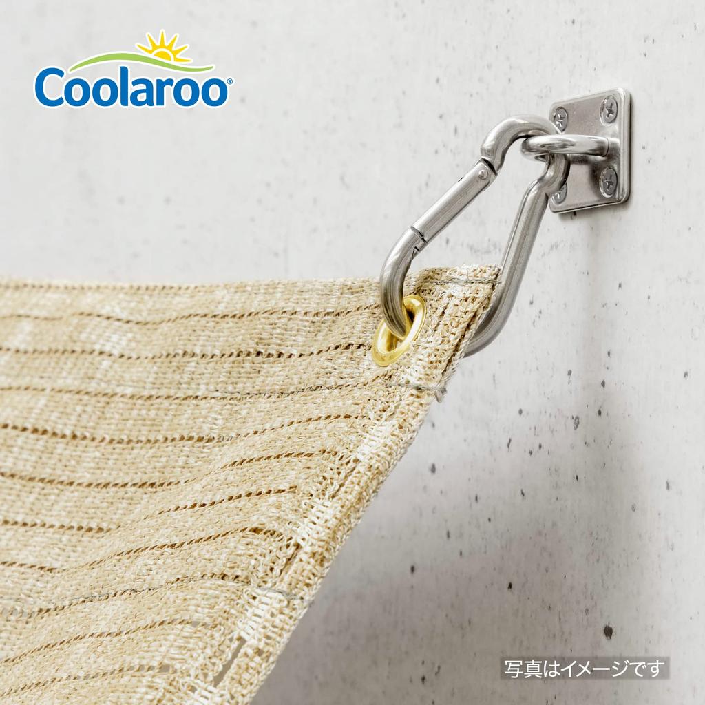 Takasho Stainless Steel Sunshade Mounting Hardware with Carabiner Set of for Exterior and Privacy Screens CLF-15 Hooks, 2, Walls, Balconies,