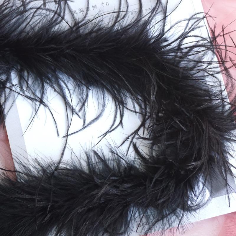 

Colored Feather Strips Ostrich Hair Tops Festival Event Decoration Stage Performance Dance Clothing Fashion Feather Material чёрный