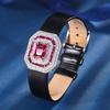 Jewelry Copper Bottom Gold-Plated Simulation Red Corundum Blue Spinel Square Wrist Women'S Set Main Stone 8 * 10
