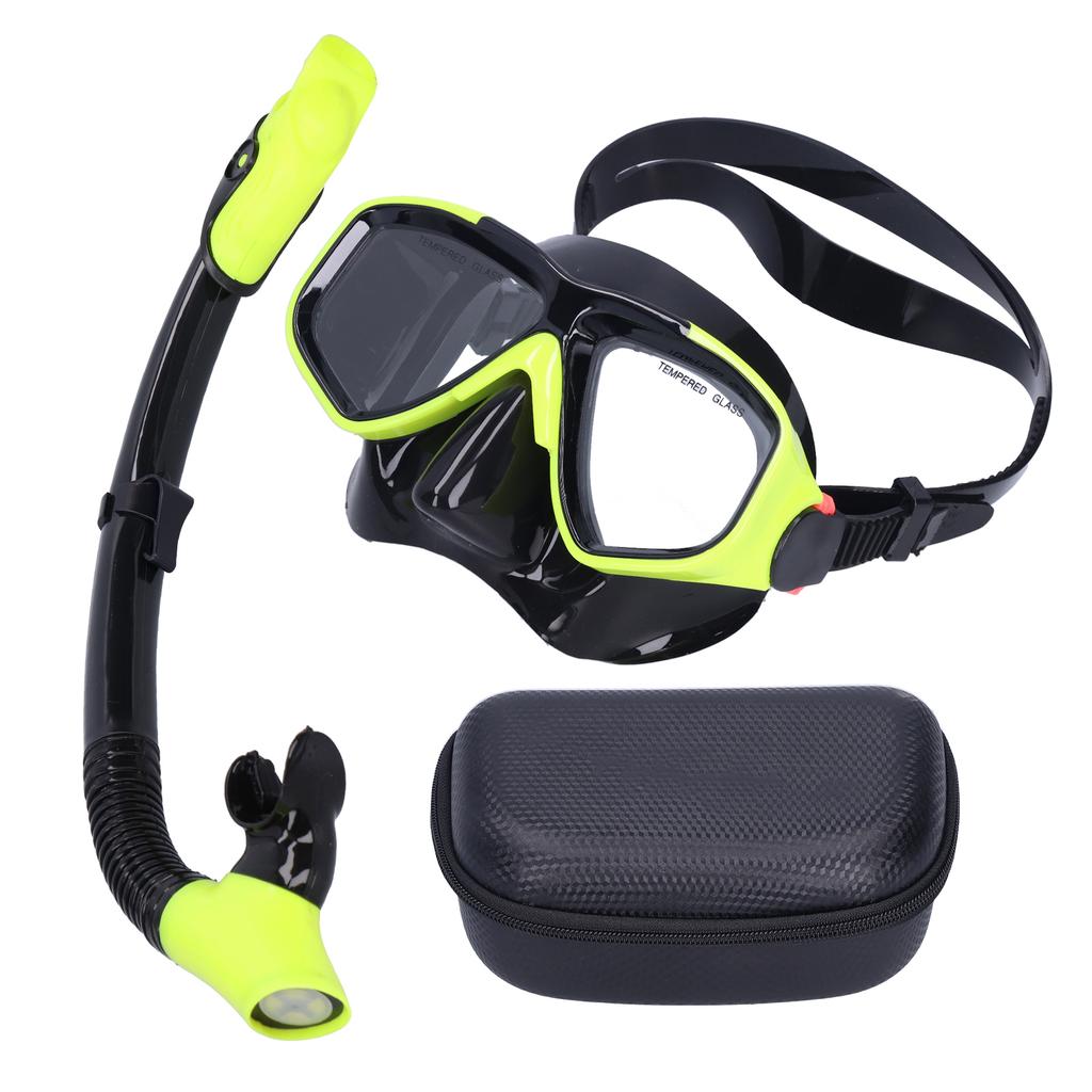 Snorkeling AntiFog Goggles Set Diving Glasses with Full Dry Snorkel for Kids Adults(Blue GogglesSnorkel )