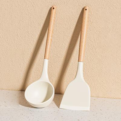 2Pcs Heat Resistant Silicone Kitchenware Cooking Utensils Set Kitchen Non-Stick Cooking Utensils Baking Tools