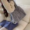 Fashi Ombre Fur Leisure Shoulder Bag Large Capacity Commuter Tote Bag New Lazy Style Texture Simple and Versatile Storage Bags