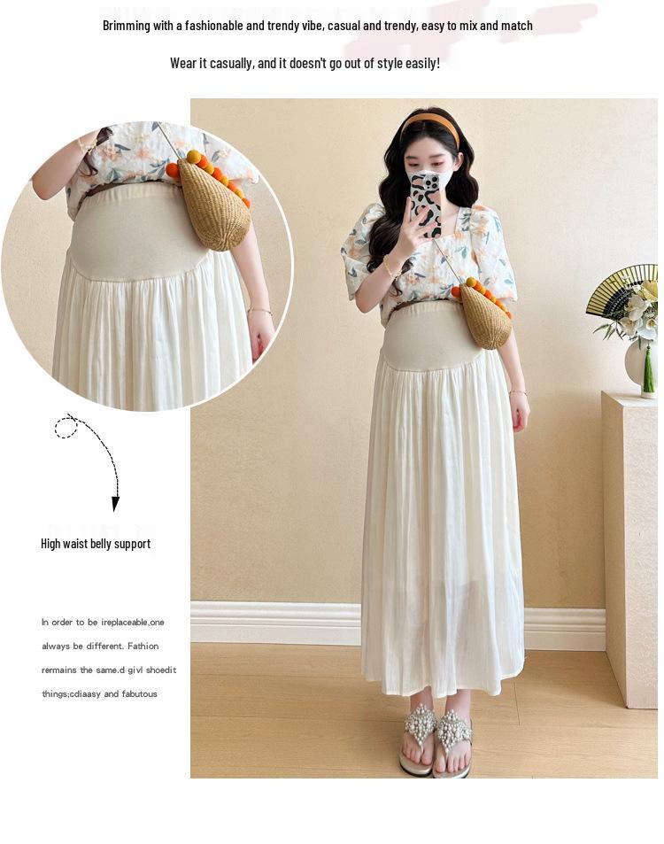 Women's Maternity Summer Doll Shirt & Shorts Two-Piece Set - Fashionable Short Sleeve Outfit for Outings