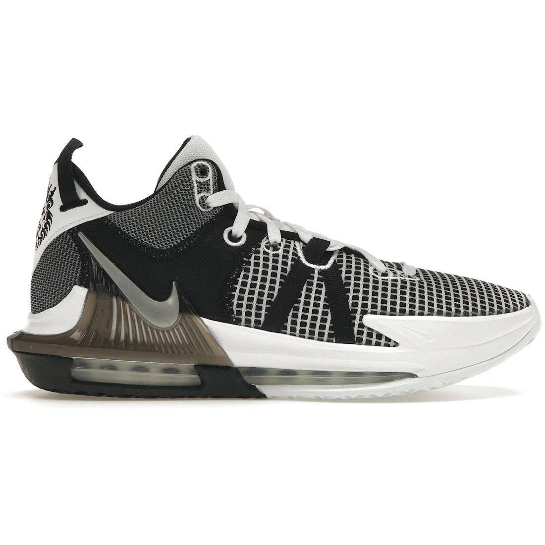 

Кроссовки Nike LeBron Witness 7 Белые Черные Металлик Серебристый(ДМ1122-100) 42.5